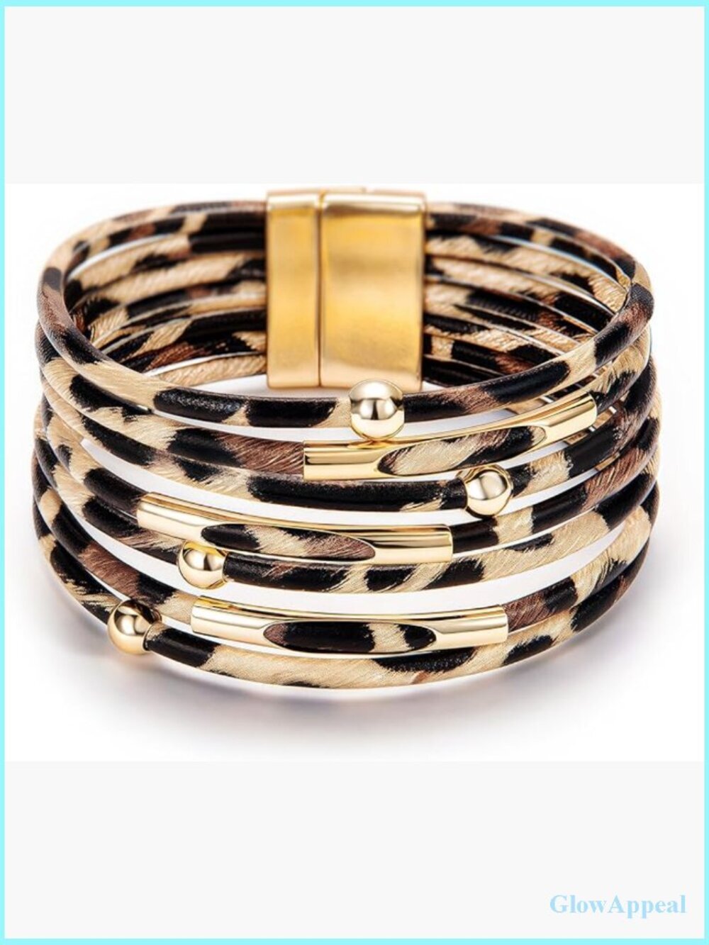 Leather Wrap Bracelets Multi-Layer Boho Crystal Beads Cuff Bracelet Jewelry